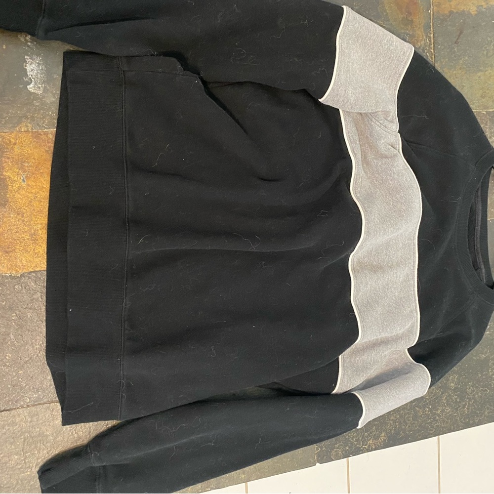 black long sleeve with grey stripe across